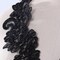 Black Alencon Lace Applique Pair With 7.25 X 3 Inch Mirrored Design
